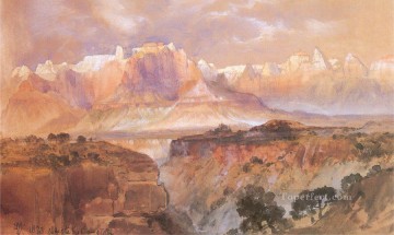 Tomás Morán Painting - Acantilados del Río Virgen Escuela de las Montañas Rocosas del Sur de Utah Thomas Moran